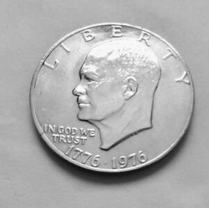 1976-P Eisenhower Bicentennial  Dollar In Very Good Circulated Condition. #m0402